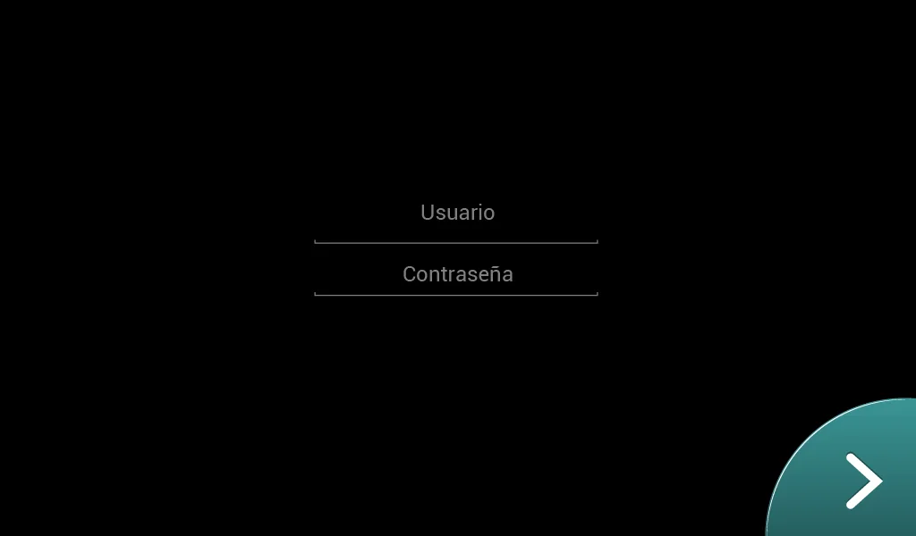 Pantalla de inicio de sesión de la app móvil