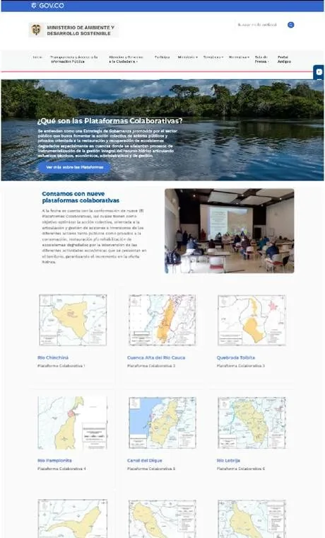 Portada de las Plataformas Colaborativas del recurso hídrico