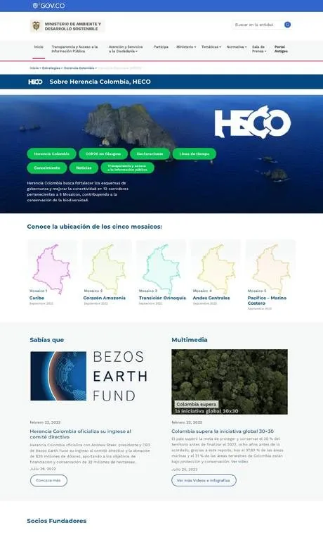 Portada del subportal de Herencia Colombia