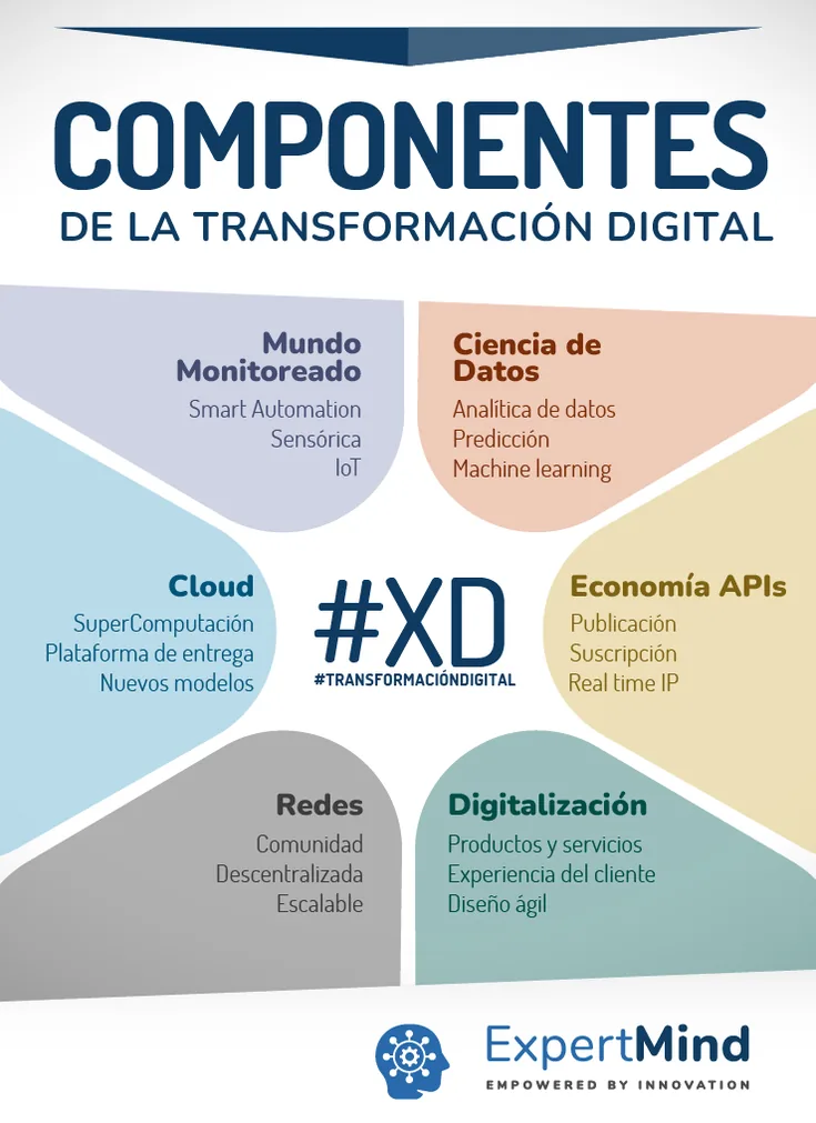 Infografía: componentes de la transformación digital