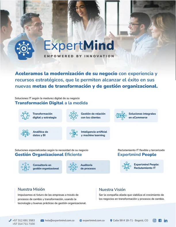 Portada del portafolio de servicios de ExpertMind