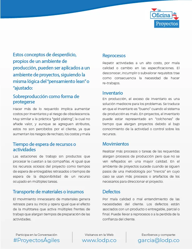PDF descargable: Enseñanzas de Lean Manufacturing a Gestión de Proyectos