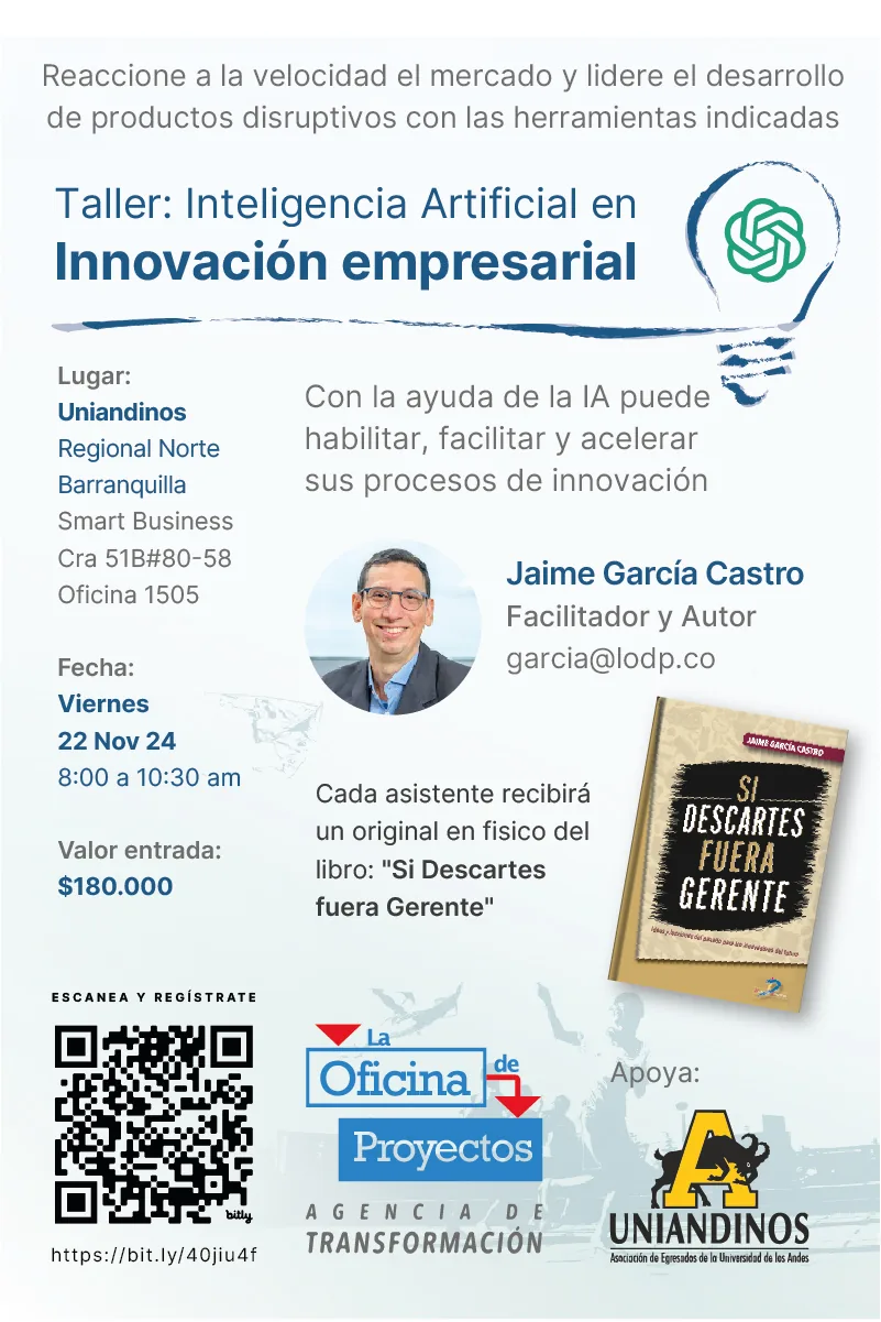 Volante del taller de Inteligencia Artificial en Innovación empresarial, Uniandinos