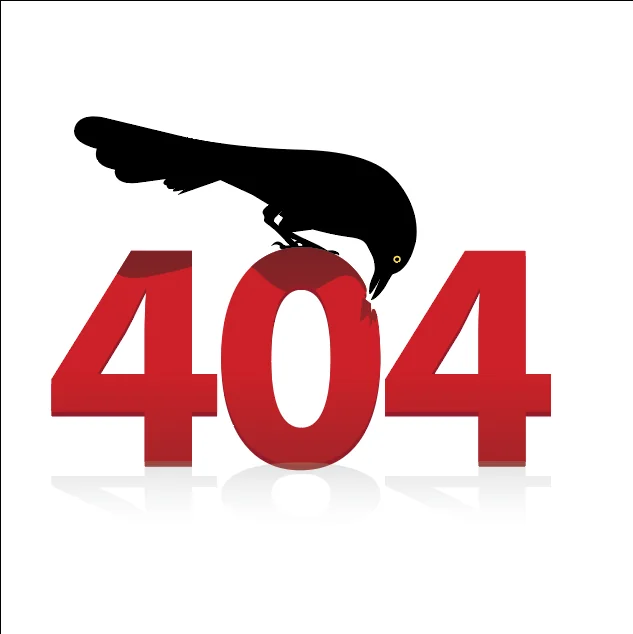 Página de error 404 de María Mulata con la silueta del ave