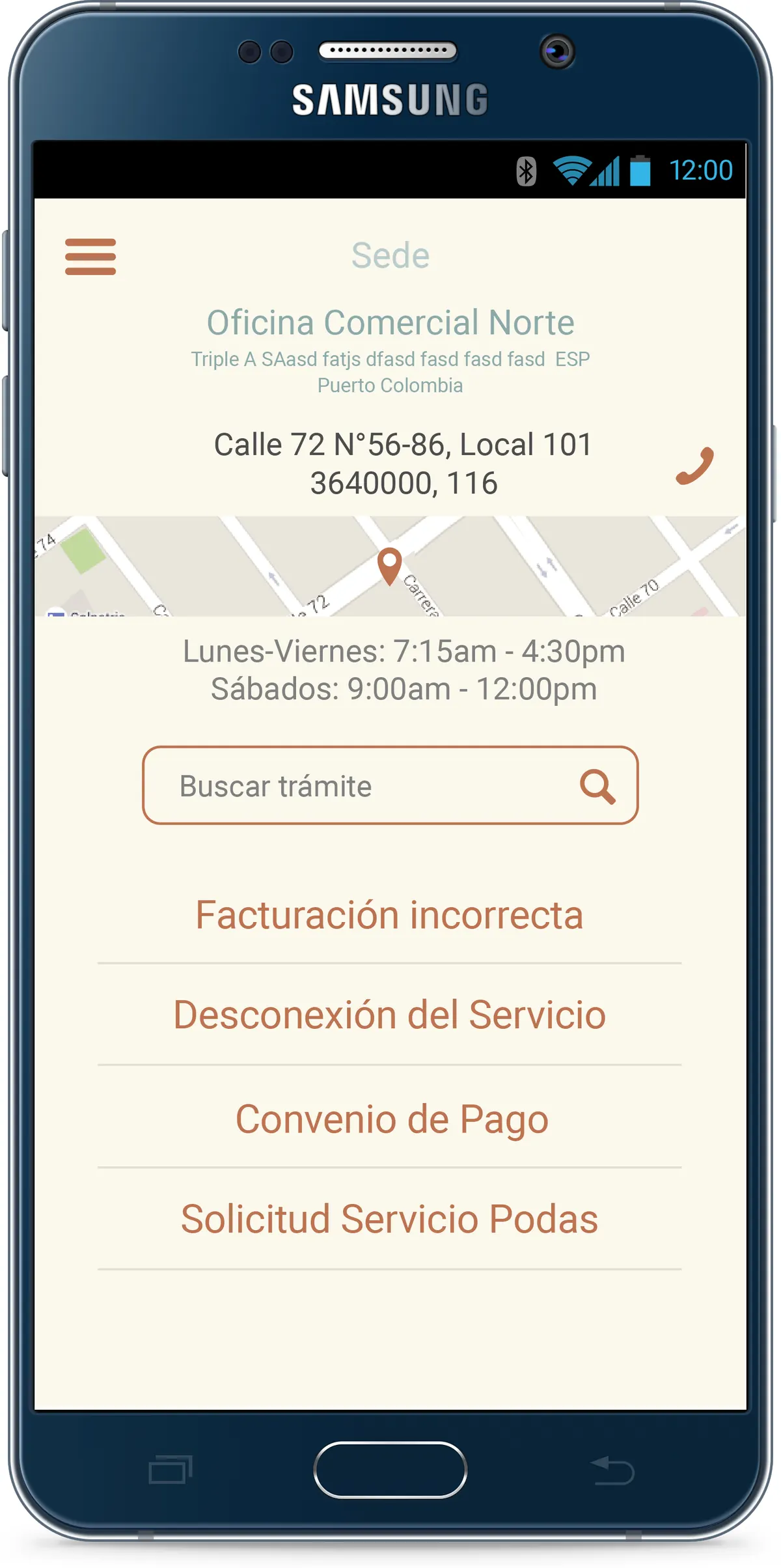 Sedes detalle y listado tramites — AirTramit