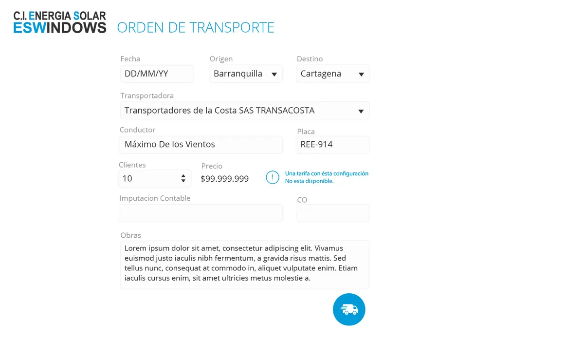 OrdenesTransporte Pagina — Órdenes de Transporte
