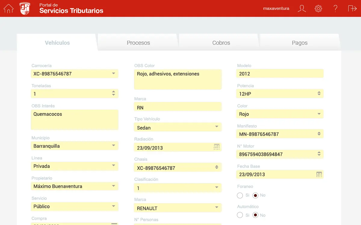 Mesa de trabajo — Portal de Servicios Tributarios