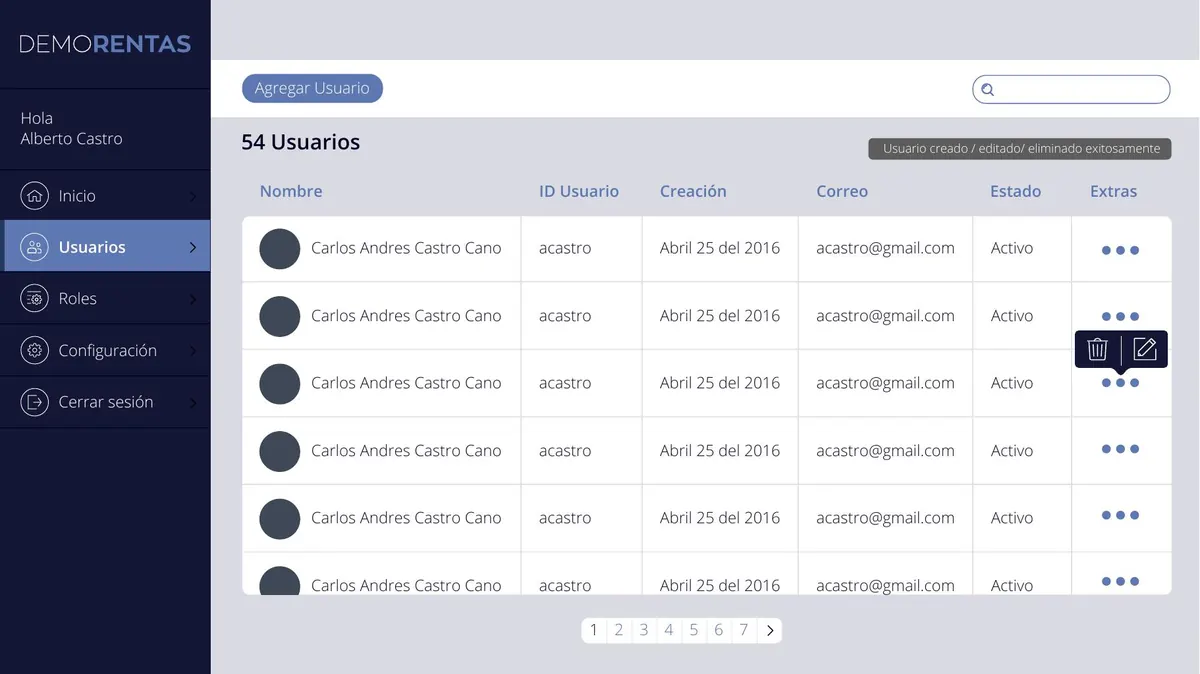 Rentas mockup — Rentas