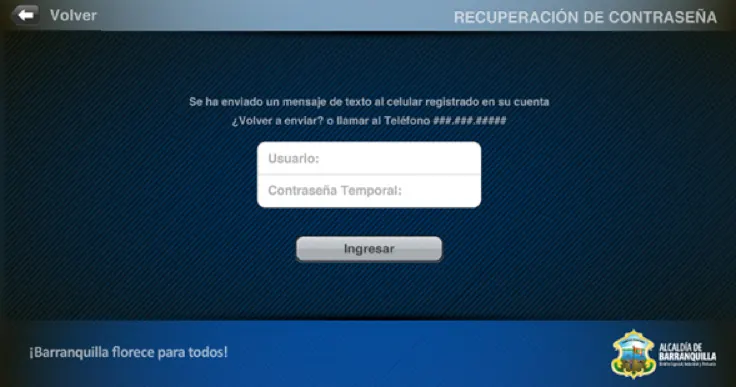 Ingreso contrasena temporal — Taxímetro digital