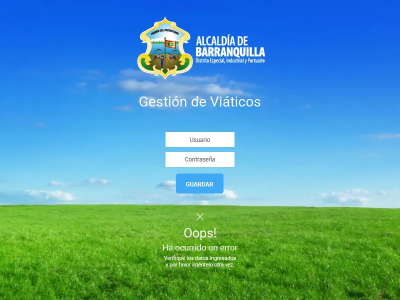 Login — Viáticos