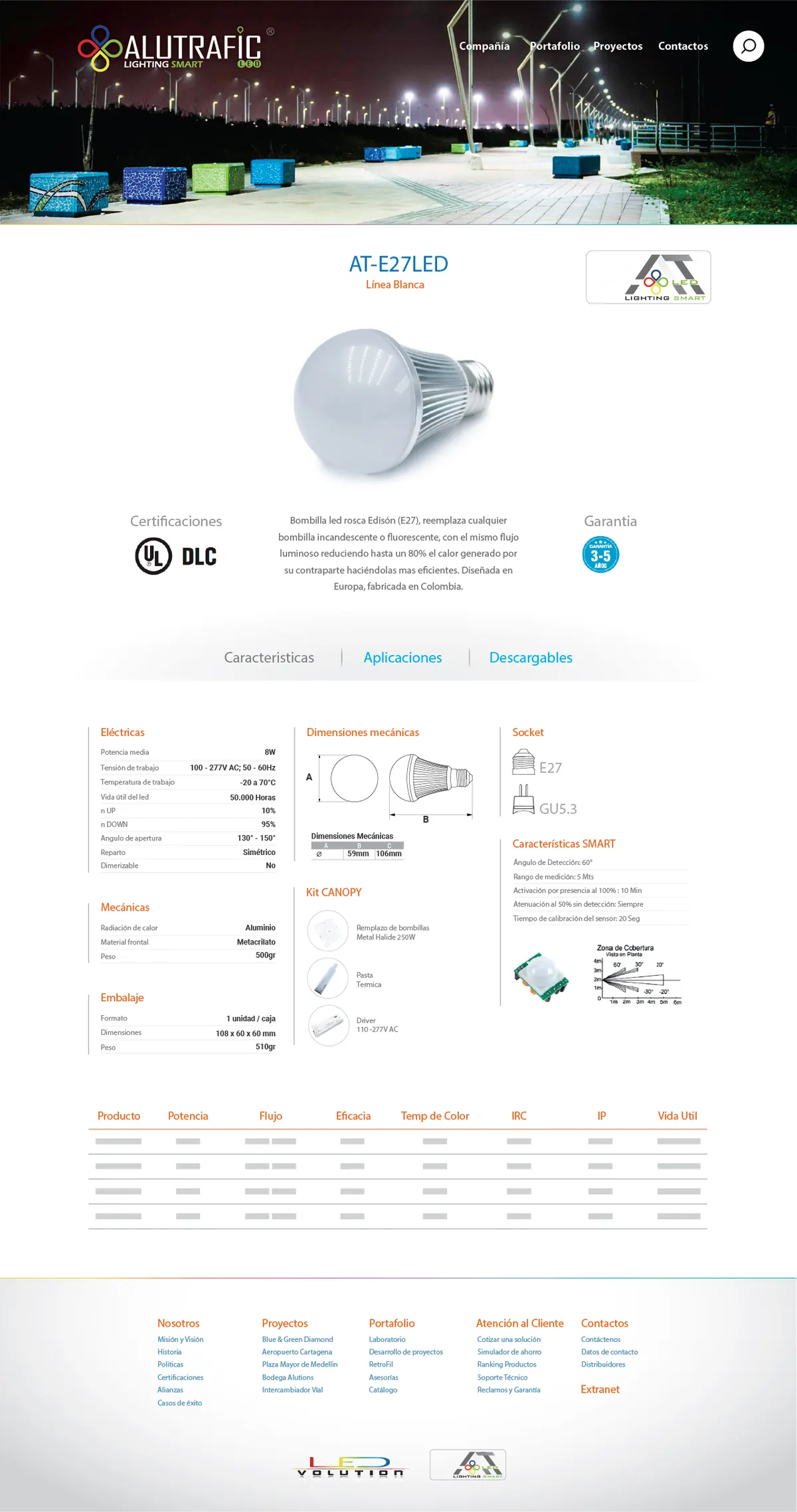 Web producto — Alutrafic LED