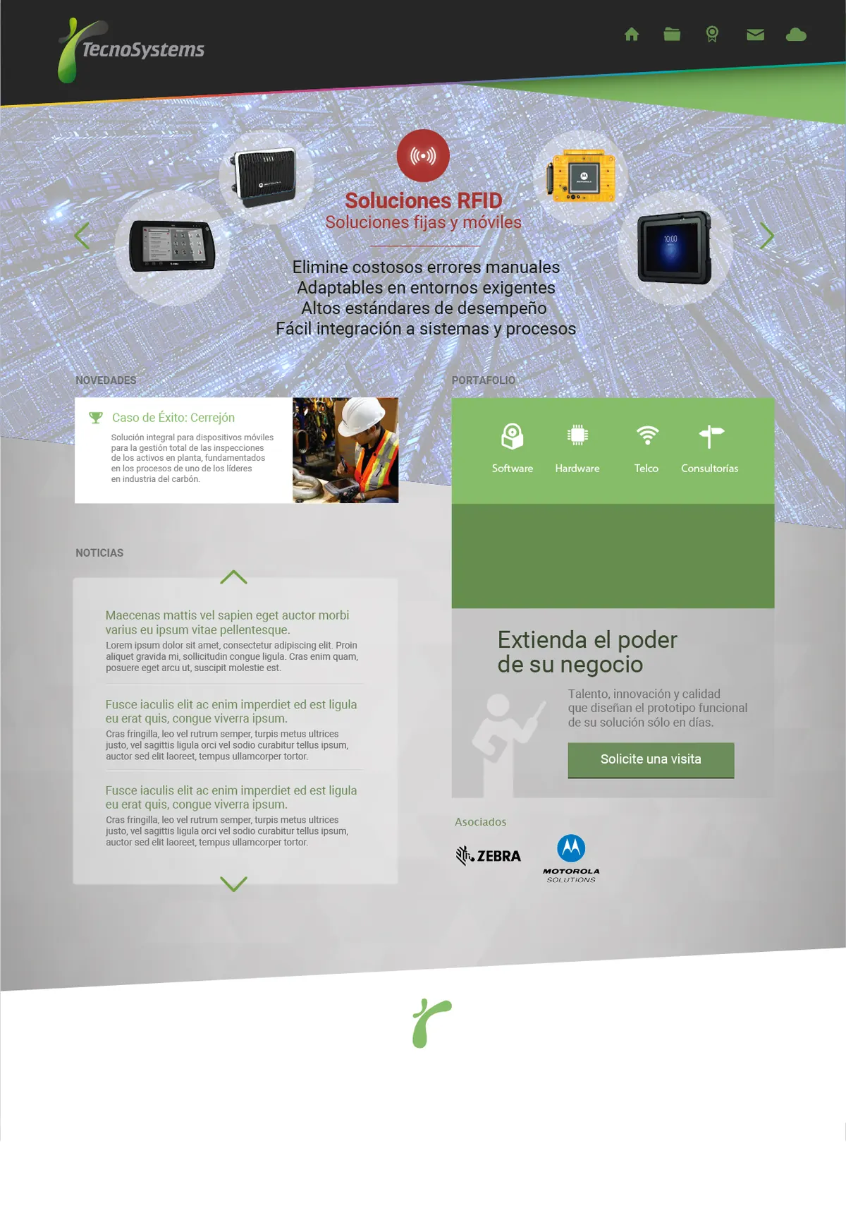 Tecnosystems website inicio — Sitio de Tecnosystems